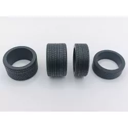 4 pneus AV/AR ø36.50 mm - Résine souple - 1:18