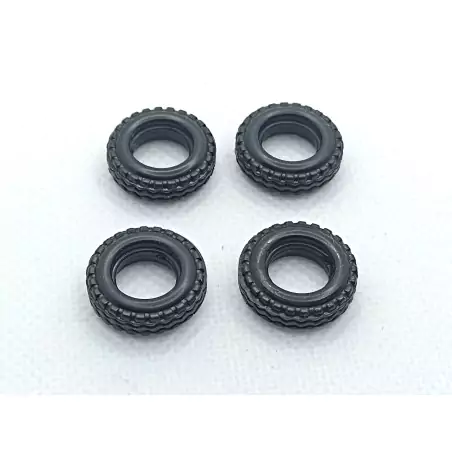 4 pneus ø 18mm - Résine Souple - 1:43