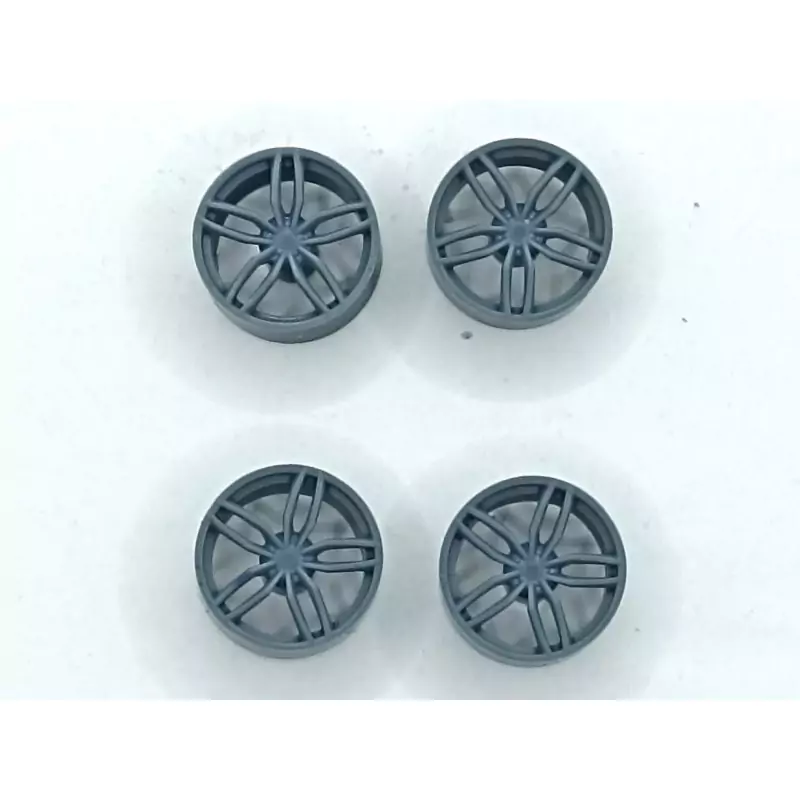 4 jantes 5 branches ø 11.60 mm - Résine 3D - 1:43