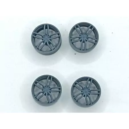 4 jantes 5 branches ø 11.60 mm - Résine 3D - 1:43