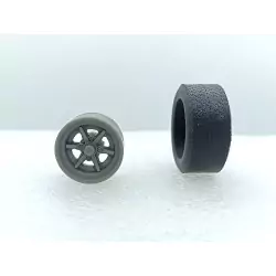 4 roues ø33.50 mm - Résine - 1:18