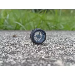 4 roues Ferrari 5 branches ø 15.50 mm - Résine 3D - 1:43