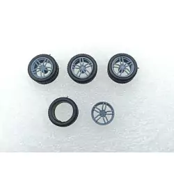 4 roues Ferrari 5 branches ø 15.50 mm - Résine 3D - 1:43