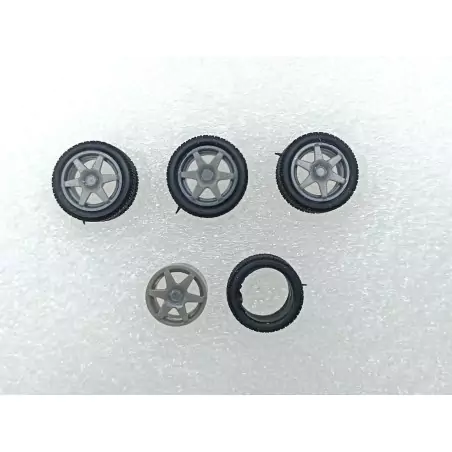 4 roues ø15.60 mm 6 branches - Résine 3D - 1:43
