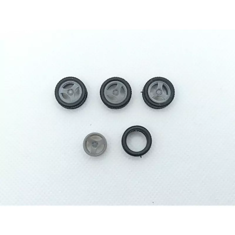 4 roues 3 branches ø15.50 mm - Résine - 3D Creative - 1:43