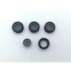 4 roues ø14.80 mm - Résine - 1:43