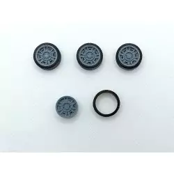 4 roues Ferrari Dino 246 GT - ø18.80mm - Résine dure - 1:24