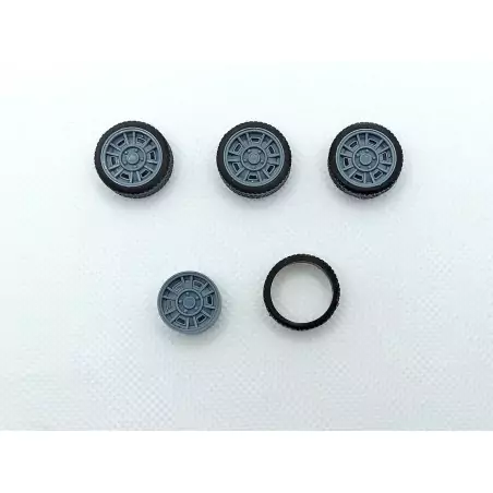 4 roues Ferrari Dino 246 GT - ø18.80mm - Résine dure - 1:24