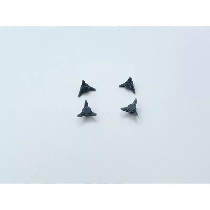 4 Écrous "Papillons" 3 ailettes - Résine 3D - 1:24