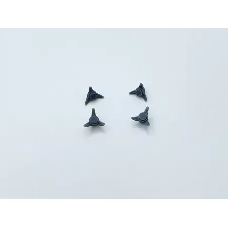 4 Écrous "Papillons" 3 ailettes - Résine 3D - 1:24