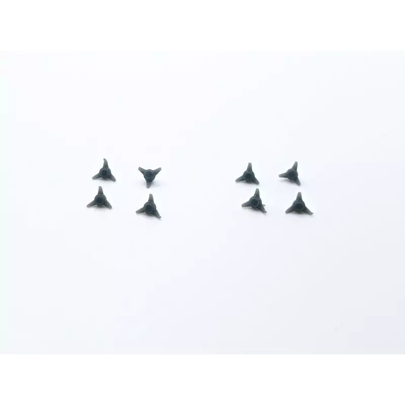 8 Écrous "Papillons" 3 ailettes - Résine 3D - 1:43