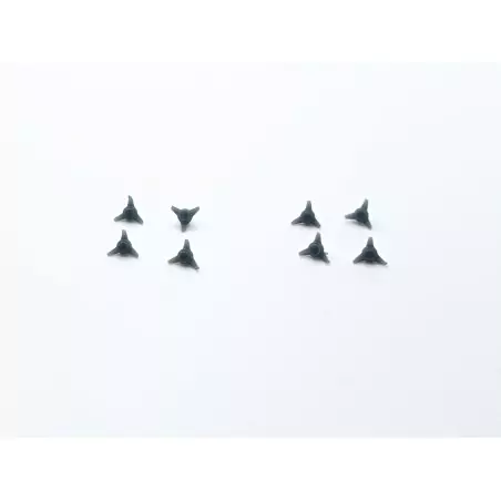 8 Écrous "Papillons" 3 ailettes - Résine 3D - 1:43