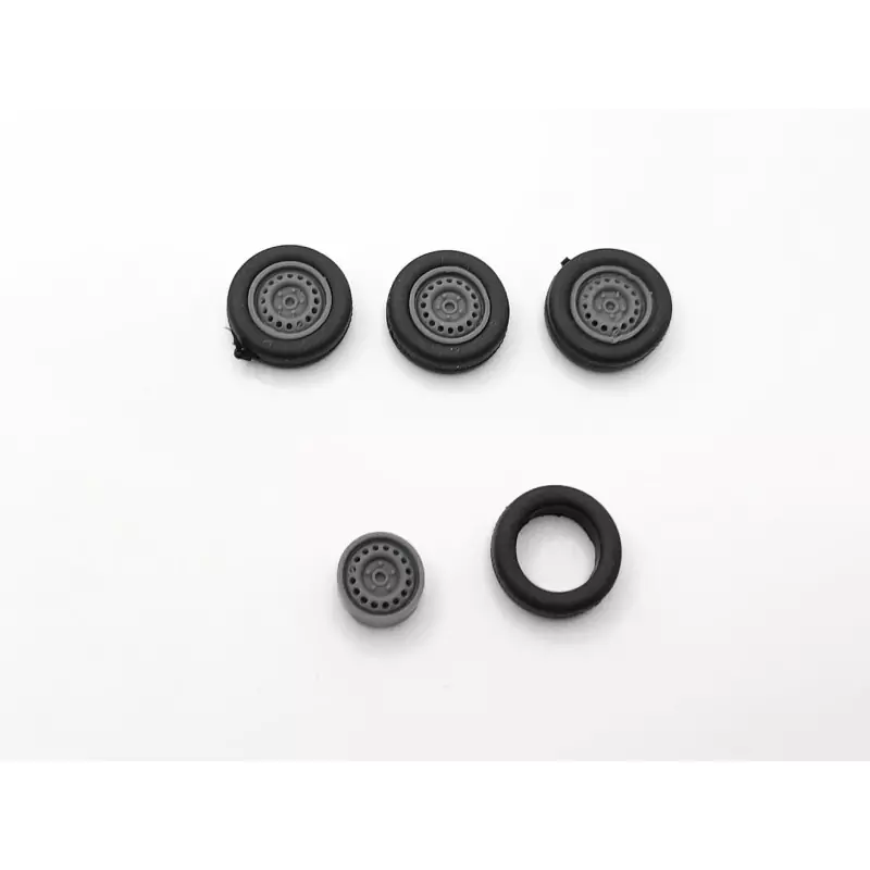 4 roues ø12.60 mm avec jantes en tôle - 3D Creative - 1:43