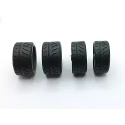 4 roues ø34 mm - Pneu en résine souple - 1:18