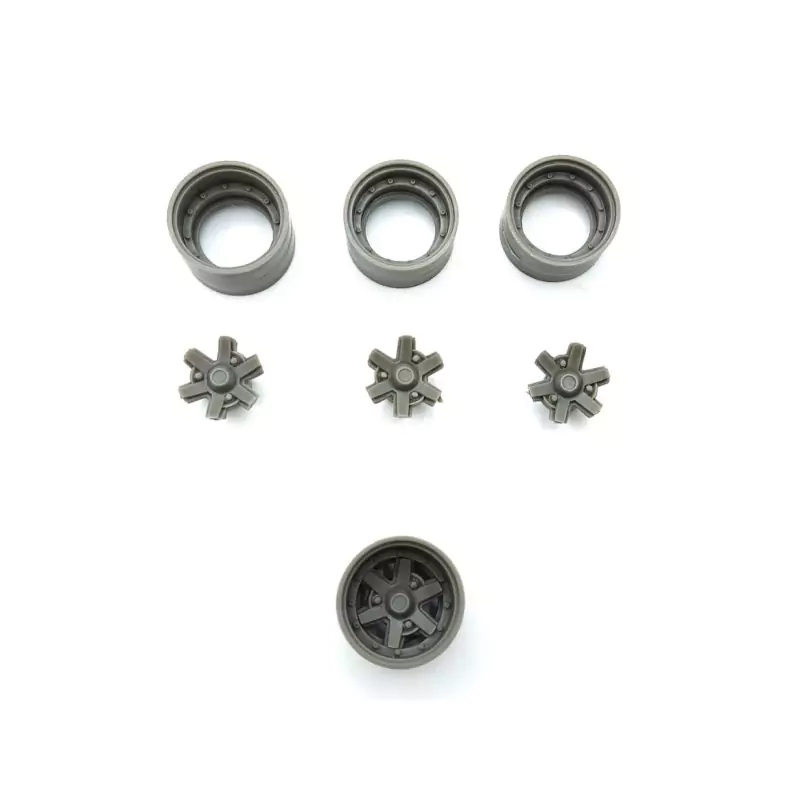 Jantes Gotti AV/AR (2 tailles) - ø22 mm - Résine - 1:18