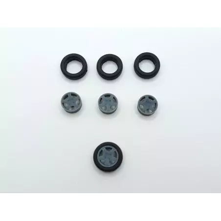 4 roues ø13 mm (Type Peugeot) - 3D Creative - 1:43