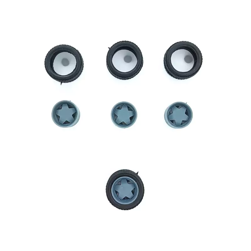 4 roues ø14.50 mm avec jantes 5 branches - 3D Creative - 1:43