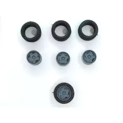 4 roues ø14.70 mm avec jantes 5 branches - 3D Creative - 1:43