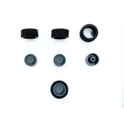 4 roues ø14.70 mm avec jantes 16 rayons - 3D Creative - 1:43