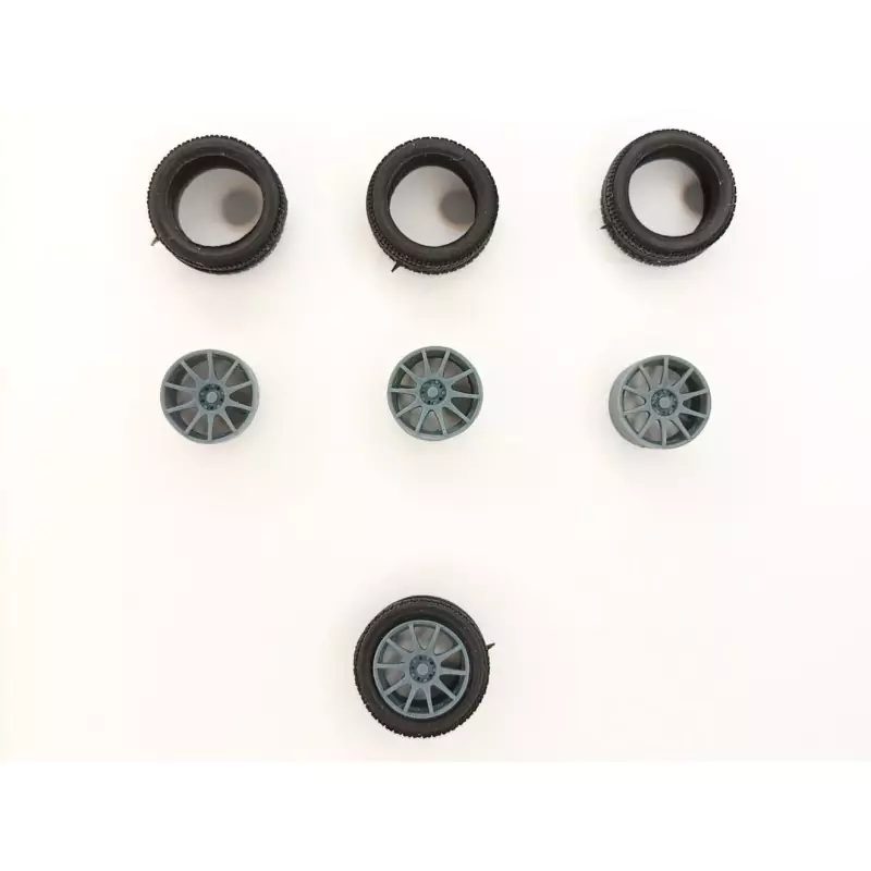 4 roues ø14.70 mm avec jantes 10 rayons - 3D Creative - 1:43