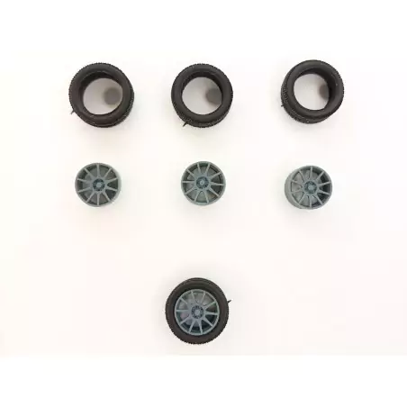 4 roues ø14.70 mm avec jantes 10 rayons - 3D Creative - 1:43