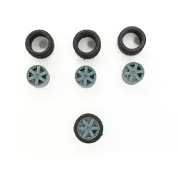 4 roues ø15.30 mm avec jantes 6 branches - 3D Creative - 1:43