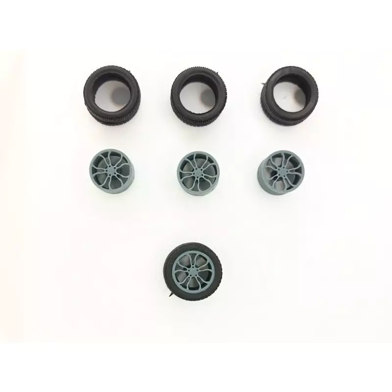 4 roues ø15.30 mm (type Peugeot) - 3D Creative - 1:43