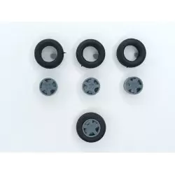 4 roues ø15.20 mm (Type Peugeot) - 3D Creative - 1:43