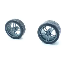 4 roues Ferrari 5 branches ø 37.80 mm - Résine 3D - 1:18