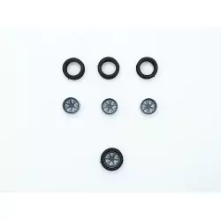 4 roues avec jantes 6 branches déportées ø 15.20 mm - 3D CREATIVE -...