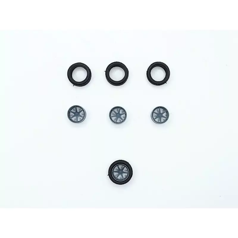 4 roues avec jantes 6 branches déportées ø 15.20 mm - 3D CREATIVE -...