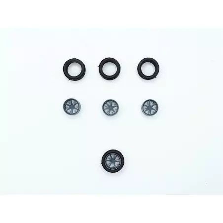 4 roues avec jantes 6 branches déportées ø 15.20 mm - 3D CREATIVE -...