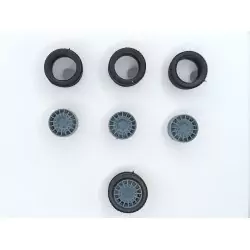 4 roues ø15.30 mm avec jantes Rallye - 3D CREATIVE - 1:43