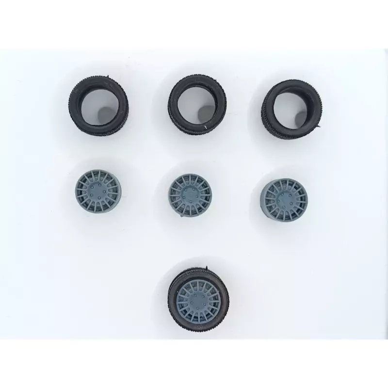 4 roues ø15.30 mm avec jantes Rallye - 3D CREATIVE - 1:43
