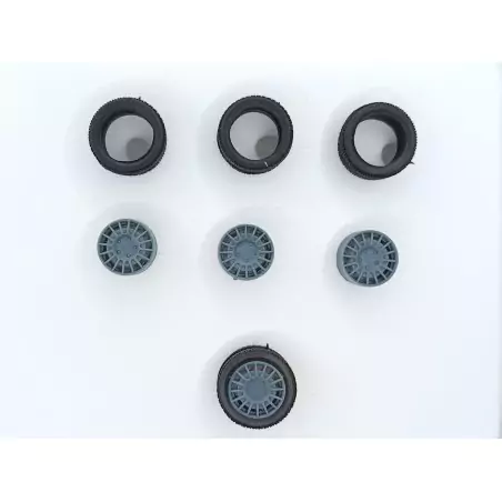 4 roues ø15.30 mm avec jantes Rallye - 3D CREATIVE - 1:43