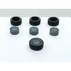 4 roues ø15.30 mm avec jantes Rallye - 3D CREATIVE - 1:43
