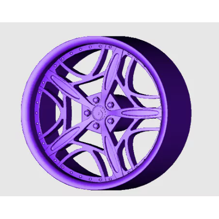 4 Jantes 5 branches type Forgées - 3D CREATIVE (1148)