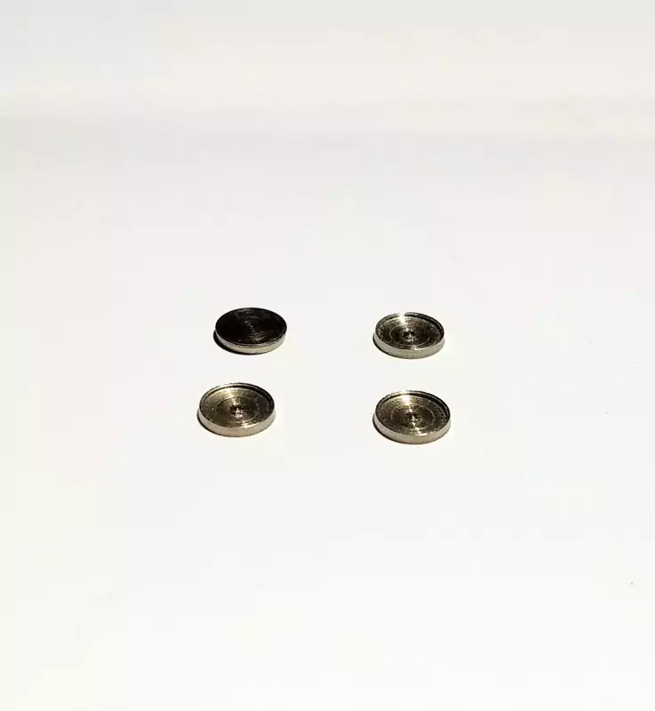4 bases de phares ø5.50 mm pour pastilles de 5mm - Laiton Nickelé -...