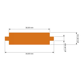 6 Axes - Longueur 34 mm - Laiton - CPC Production