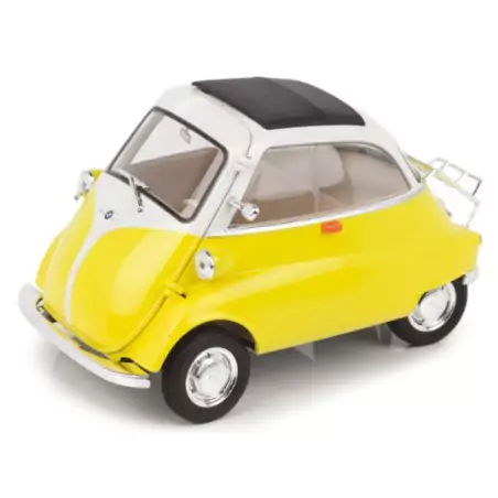 Marketplace : BMW Isetta jaune et blanc - Welly - 1:18