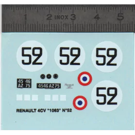 Décalcomanie - Renault 4CV - N°52 - Ech. 1:43