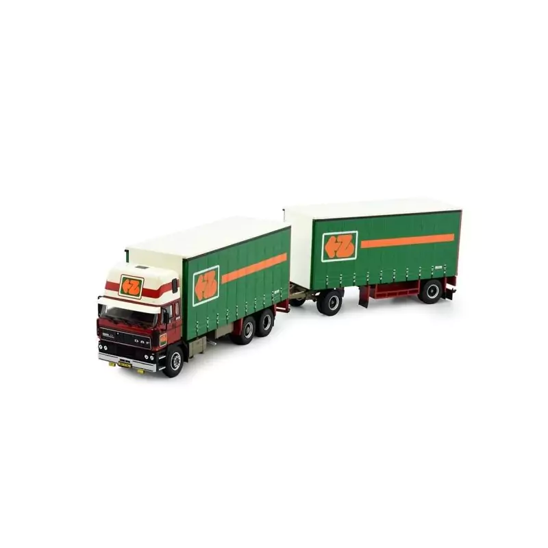 Marketplace : DAF 2800 6x2 porteur avec remorque 2 Essieux ZIJDERLA...