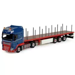 Marketplace : DAF XF116 4x2 et remorque plateau Haas Spezialtranspo...