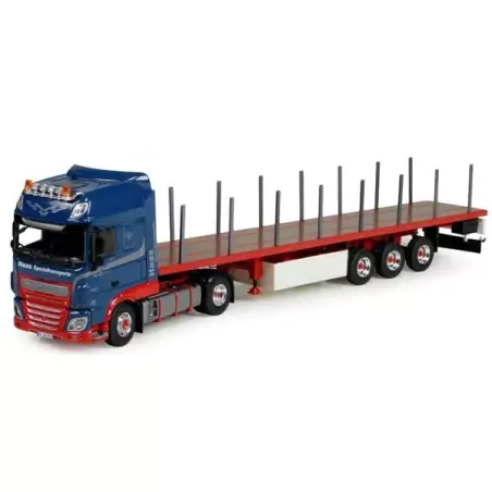 Marketplace : DAF XF116 4x2 et remorque plateau Haas Spezialtranspo...