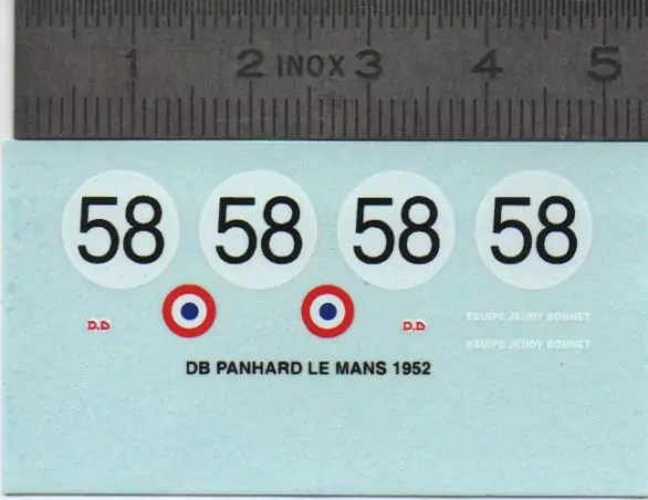 Décalcomanie DB Panhard Le Mans 1952 - Ech. 1:43 |Pièces et kits po...