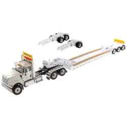 Marketplace : INTERNATIONAL HX520 6x4 blanc et remorque porte engin...