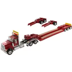 Marketplace : INTERNATIONAL HX520 6x4 rouge et remorque porte engin...