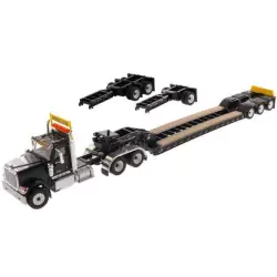 Marketplace : INTERNATIONAL HX520 6x4 noir et remorque porte engins...