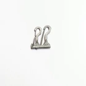 2 Crochets GM - Long. 11.50 mm - White Metal - CPC Production |Pièc...