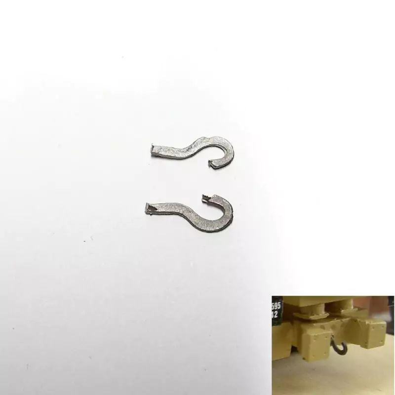 2 Crochets GM - Long. 11.50 mm - White Metal - CPC Production |Pièc...